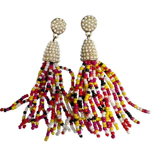 COLORFUL BEADED TASSEL EARRINGS 62