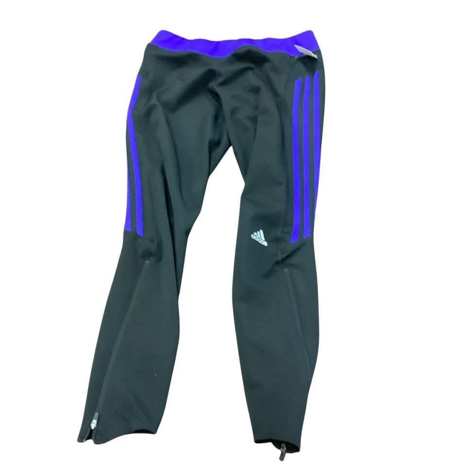 ADIDAS BLACK BLUE LEGGINGS 166 MEDIUM