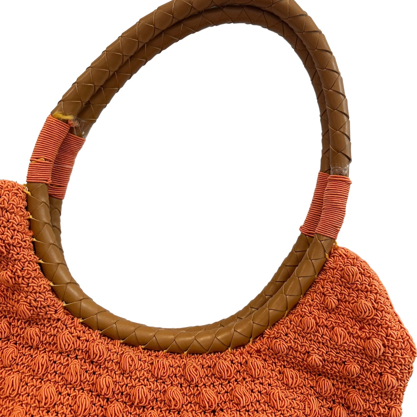 MAGGIE BARNES ORANGE CROCHET SATCHEL HANDBAG NWT