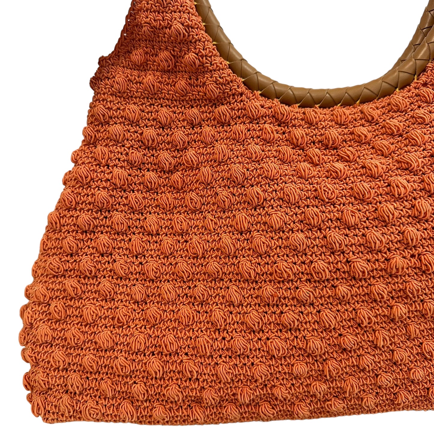 MAGGIE BARNES ORANGE CROCHET SATCHEL HANDBAG NWT