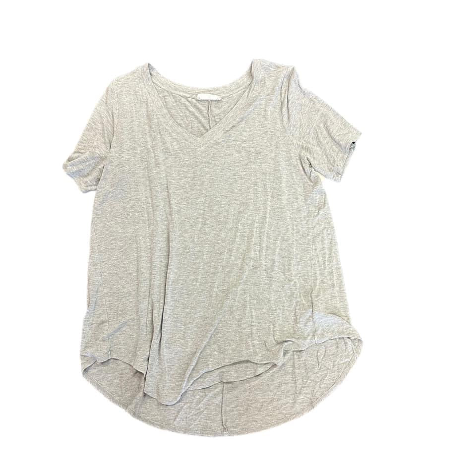 ZENANA GRAY ROUND HEM TEE  1X