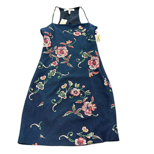 BCBG FLORAL NAVY DRESS 100 NWT SZ 0