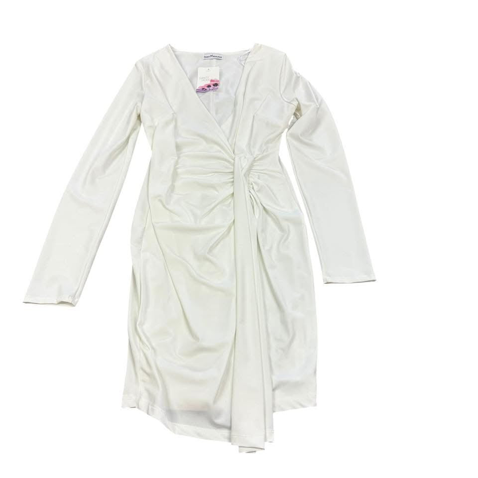 DAINTY HOOLIGAN CLASSY GIRL WHITE WRAP DRESS 158 NWT SMALL