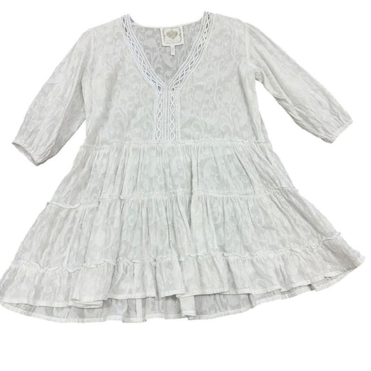 Z&L WHITE TIERED DRESS 100% COTTON 155 SMALL