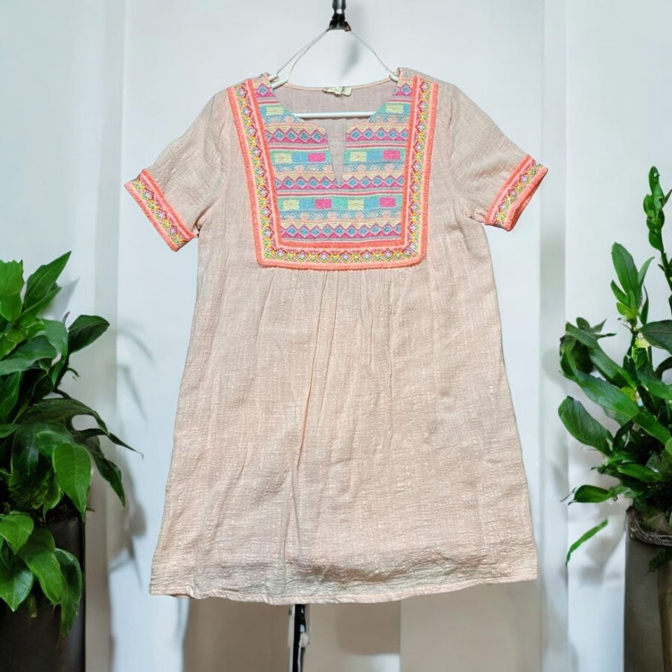 ENTRO SHIFT DRESS NEON EMBROIDERED MEDIUM