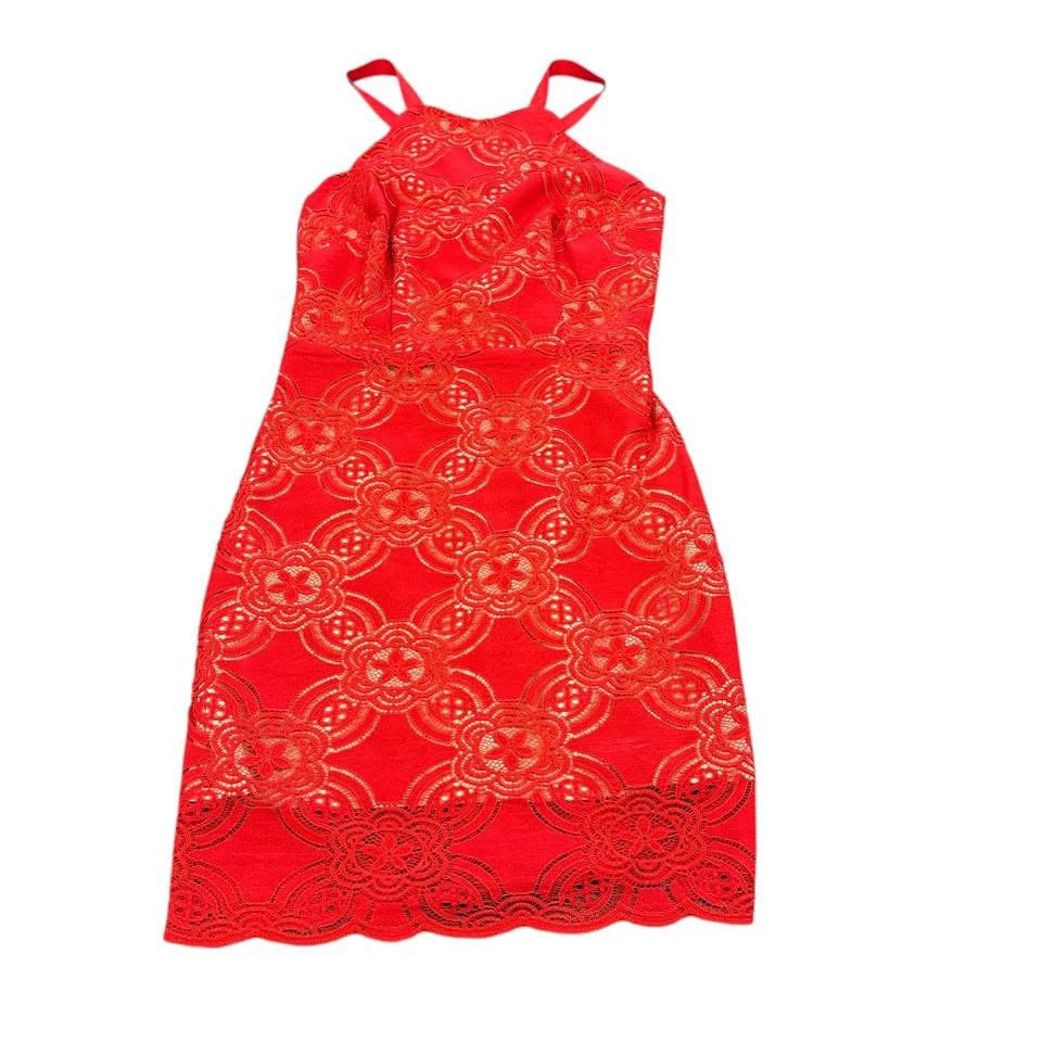 ENDLESS ROSE RED LACE DRESS 25 SMALL