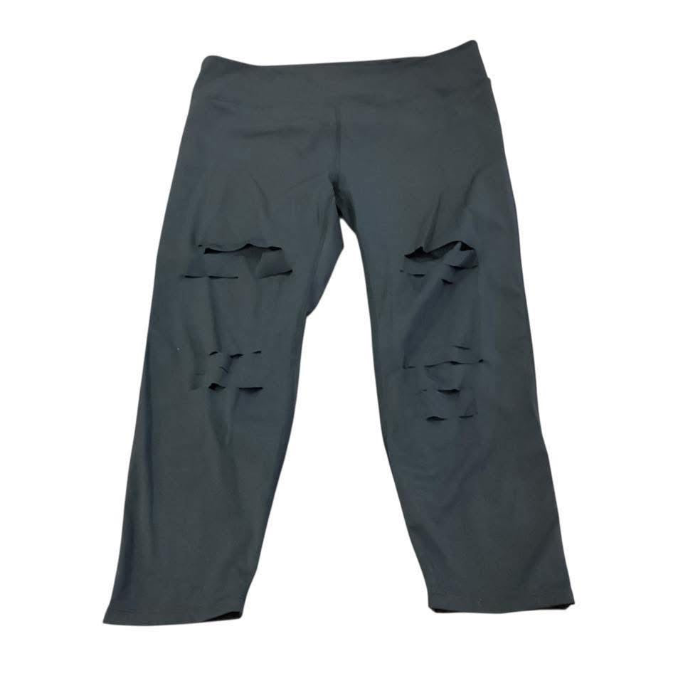 ZYIA ACTIVE BLACK CAPRIS W SLITS 7 Sz 20