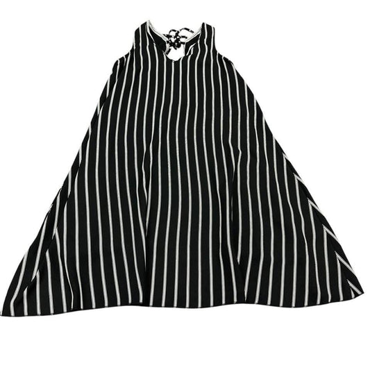 HEM & THREAD BLACK WHITE STRIPED DRESS 139 SMALL