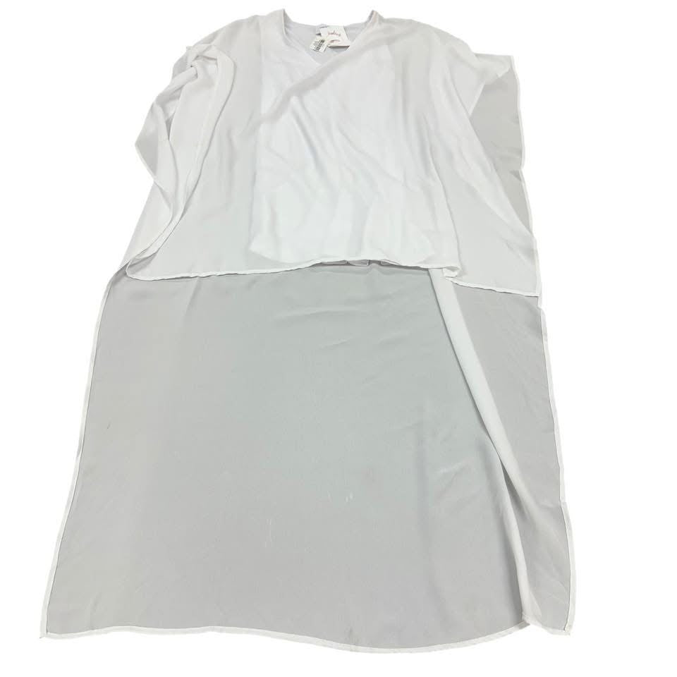 ADRIENNE WHITE HIGH LOW BLOUSE NWT SMALL