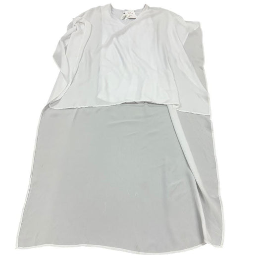 ADRIENNE WHITE HIGH LOW BLOUSE NWT SMALL