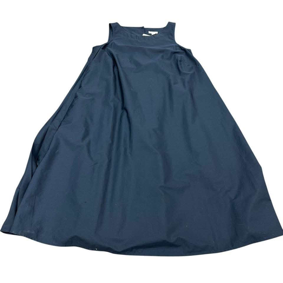 J JILL NAVY PLEATED BACK DRESS 44 XS