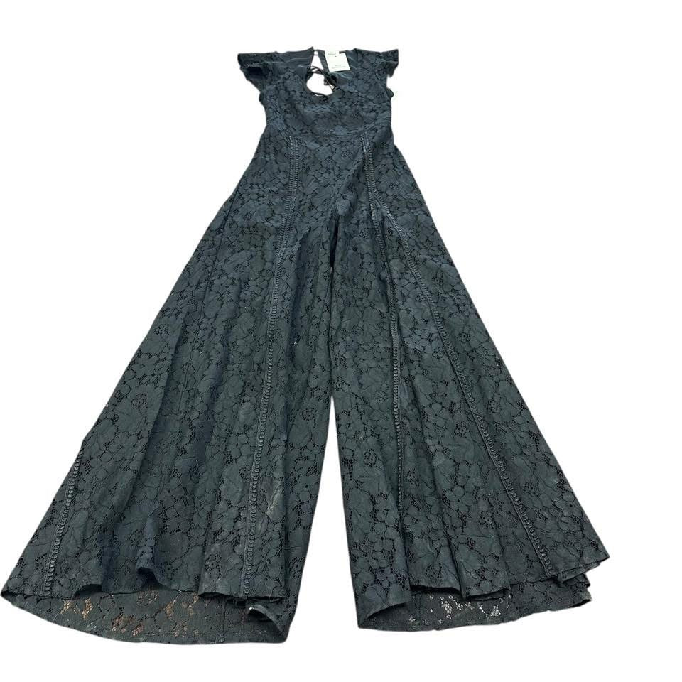 BLUE BUTTERCUP BLACK LACE WIDE LEG JUMPSUIT NWT SMALL