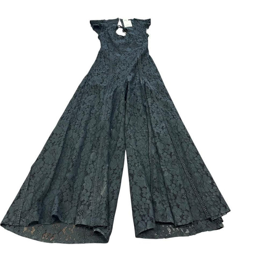 BLUE BUTTERCUP BLACK LACE WIDE LEG JUMPSUIT NWT SMALL
