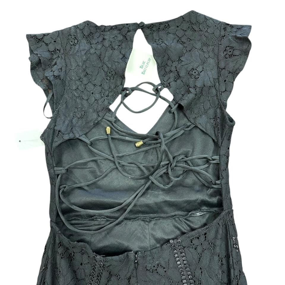 BLUE BUTTERCUP BLACK LACE WIDE LEG JUMPSUIT NWT SMALL