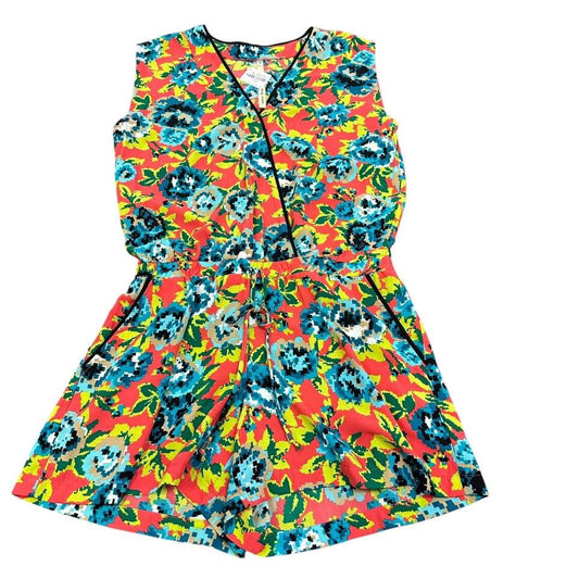 UNCLE FRANK CORAL FLORAL ROMPER 37 SMALL