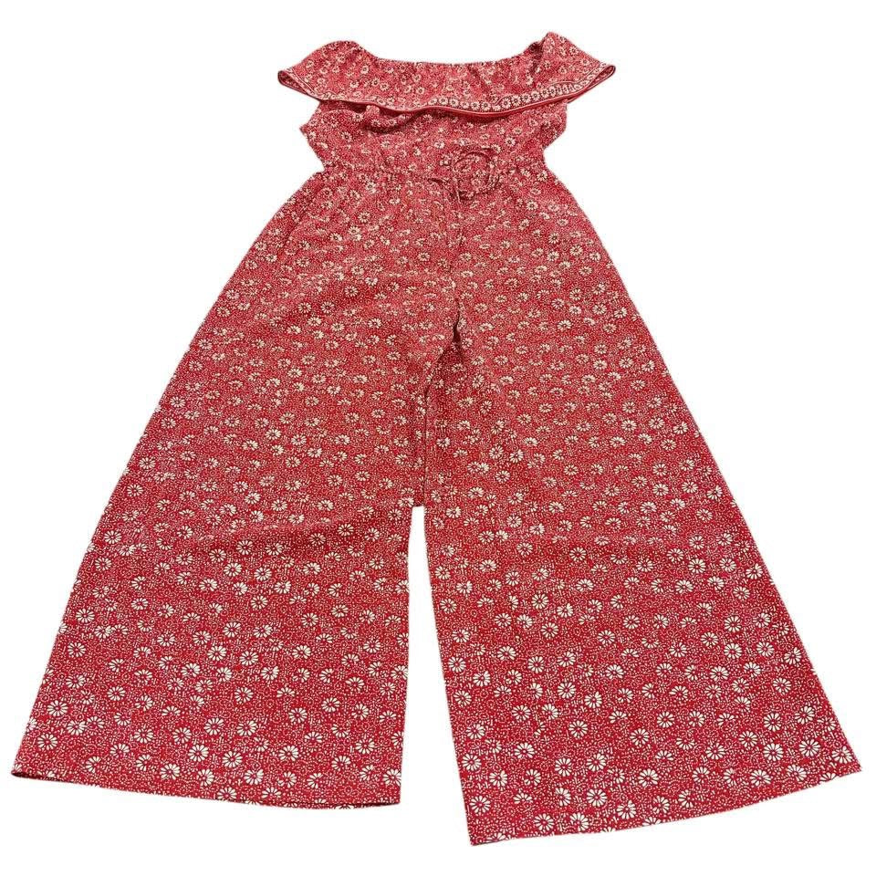 MAX STUDIO - RED PATTERNED JUMPSUIT SMALL