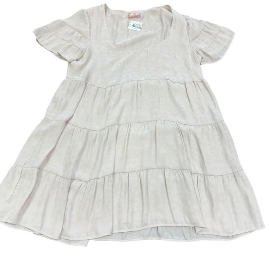 SHOW ME YOUR MUMU BEIGE ANIMAL PRINT TIERED DRESS 100 XS