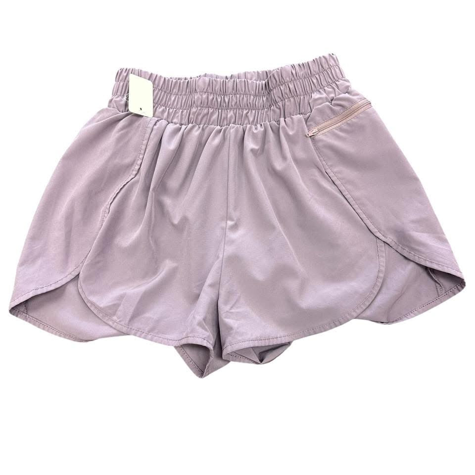 PURPLE HIGH WAISTED ATHLETIC SHORTS 218 W LINER SMALL