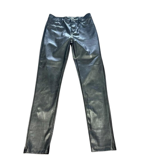 SHINESTAR BLACK FAUX LEATHER PANTS 143 SMALL