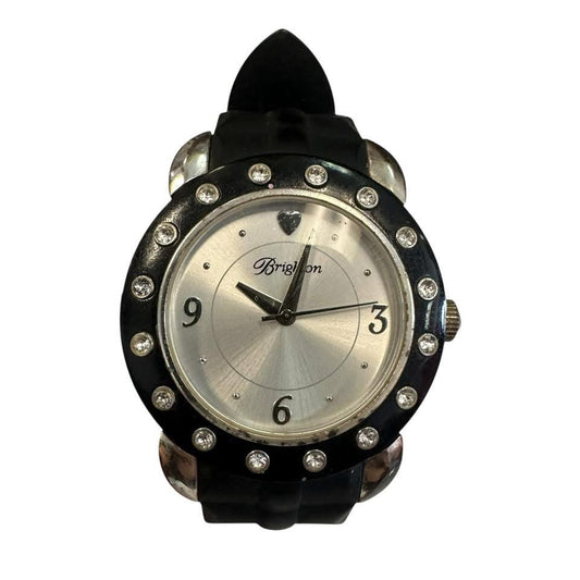 BRIGHTON BLACK RUBBER WATCHBAND WATCH 164
