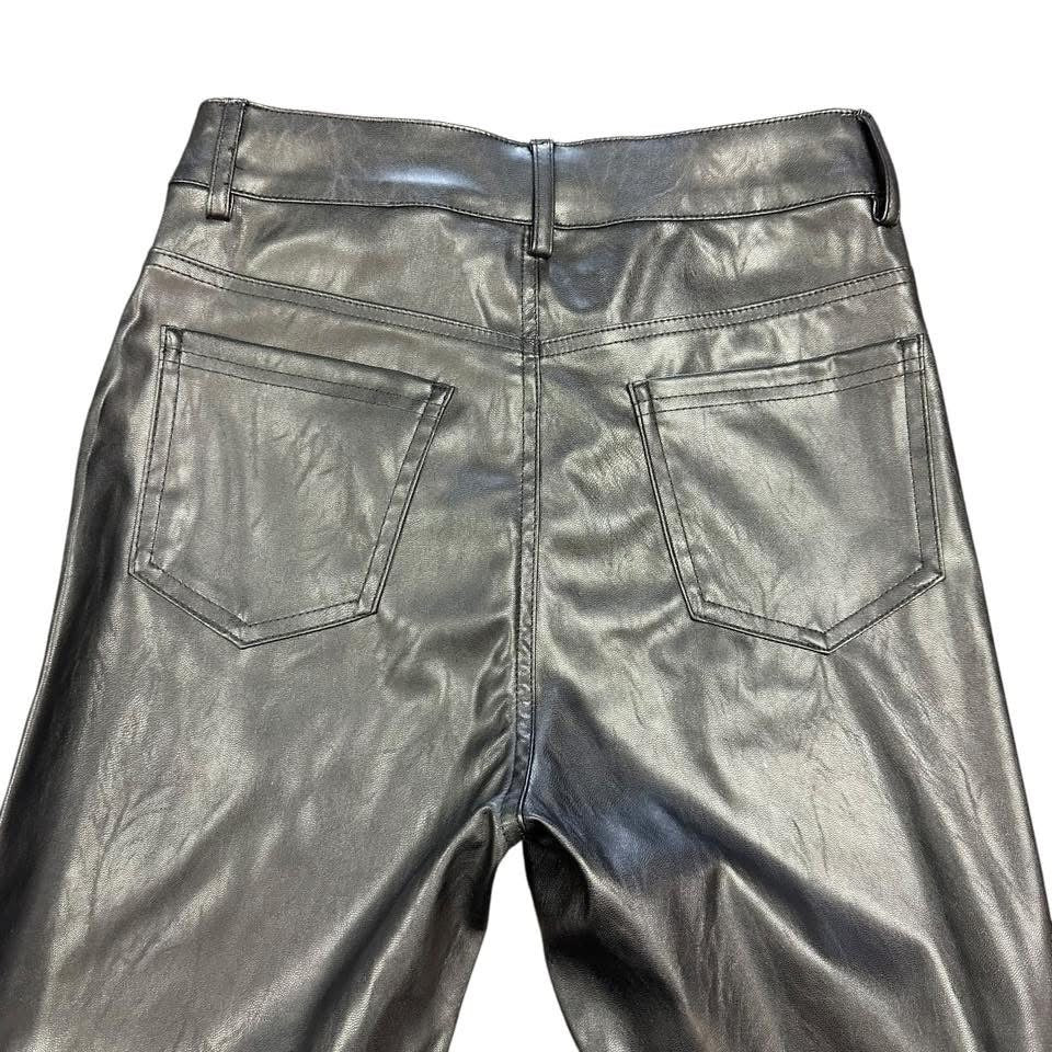 SHINESTAR BLACK FAUX LEATHER PANTS 143 SMALL