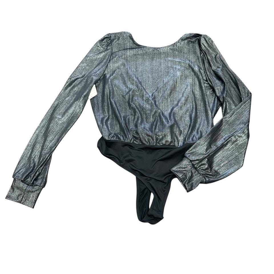GOOD LUCK GEM BLACK SILVER BODYSUIT 143 MEDIUM