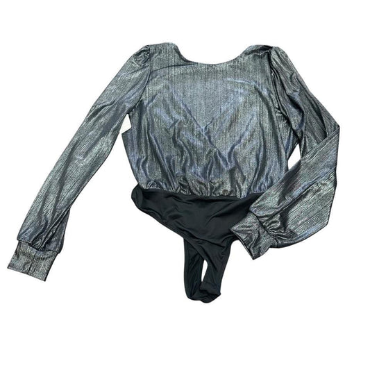 GOOD LUCK GEM BLACK SILVER BODYSUIT 143 MEDIUM