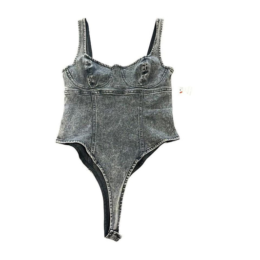 BLACK DENIM BODYSUIT 228 MEDIUM