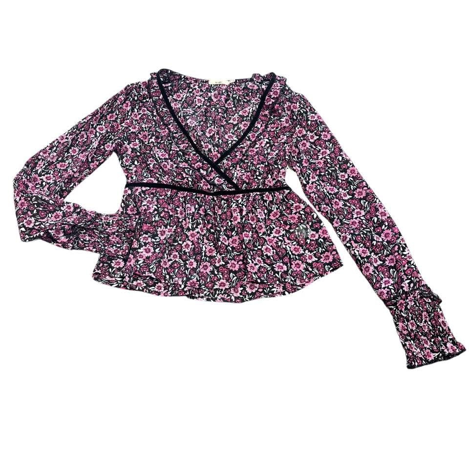 MI AMI PURPLE FLORAL BLOUSE 143 MEDIUM