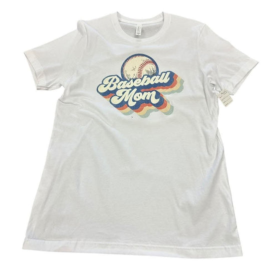 BASEBALL MOM WHITE TSHIRT 143 MEDIUM