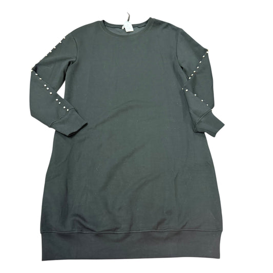WHY BLACK SWEATSHIRT DRESS RHINESTONE 100 LARGE NWT