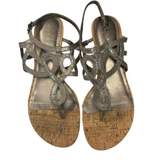 KELLY & KATIE METALLIC CORK WEDGES 217 Sz 8.5