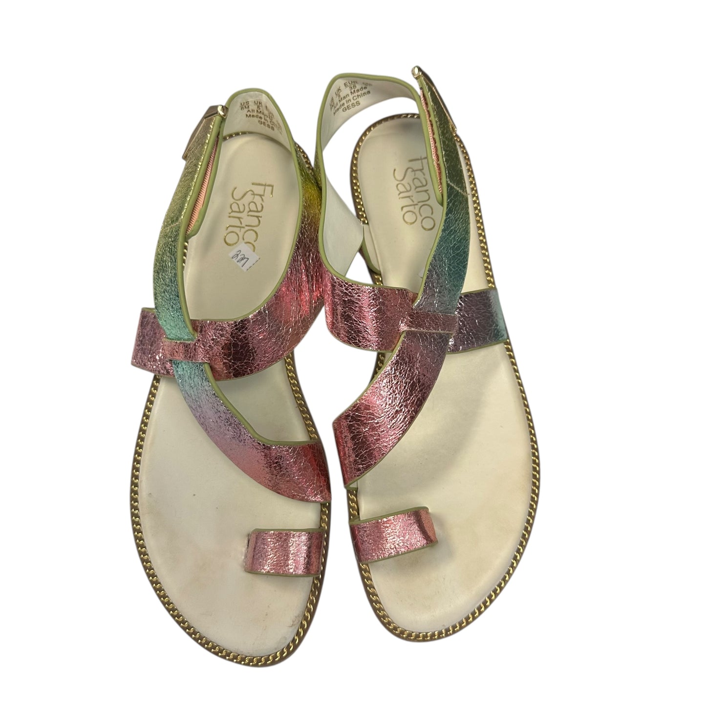 FRANCO SARTO GESS RAINBOW SANDALS 227 Sz 8