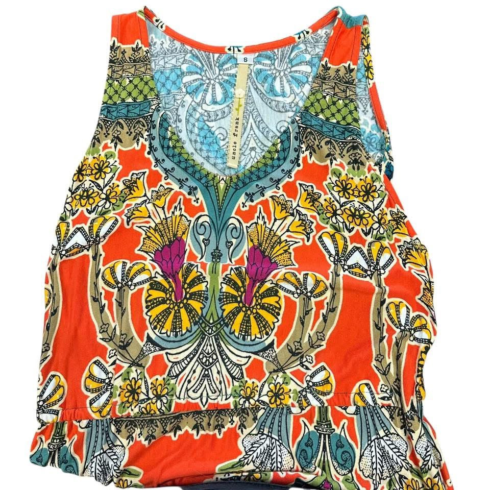 UNCLE FRANK MULTICOLOR MAXI SLEEVELESS DRESS 139 SMALL