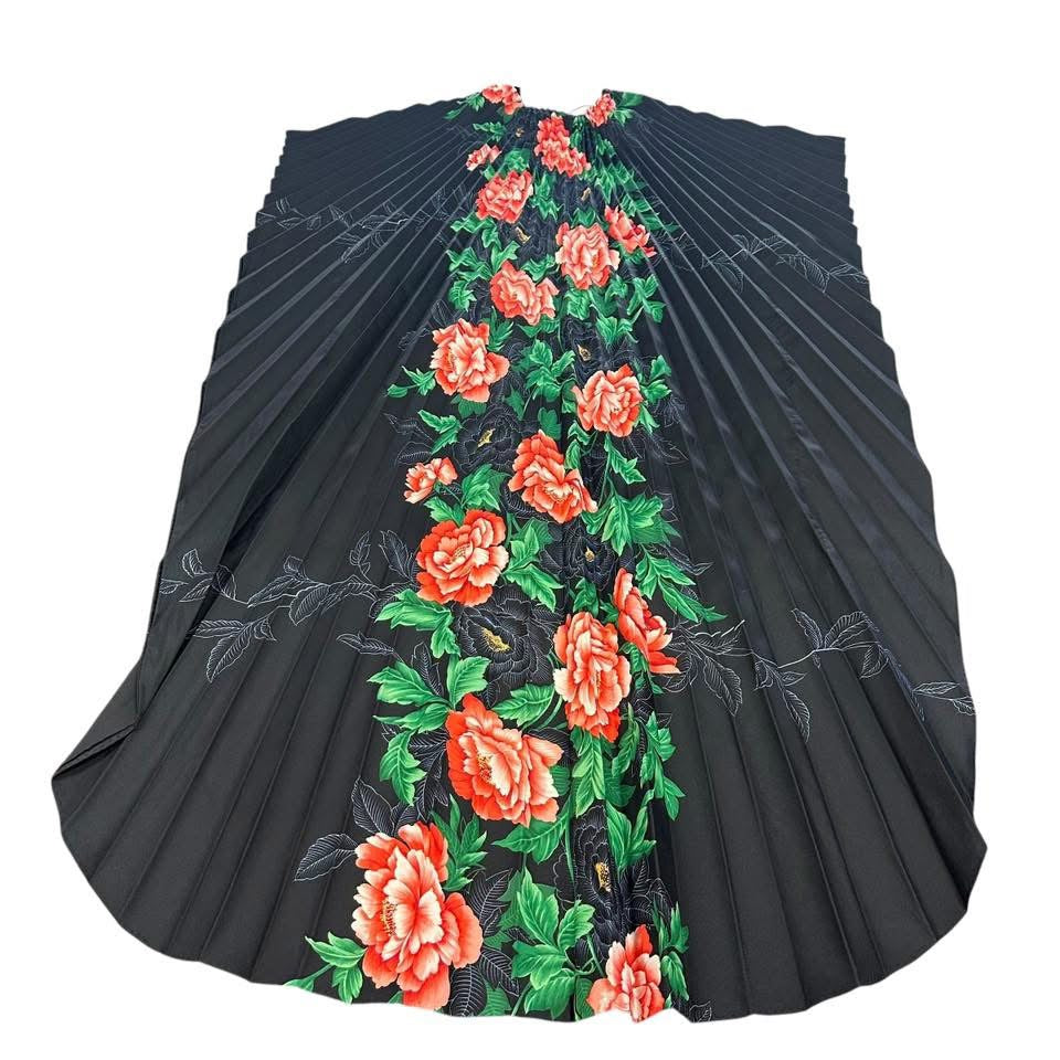 VINTAGE 70s HAWAIIAN KAFTAN PLEATED DRESS 228 SMALL