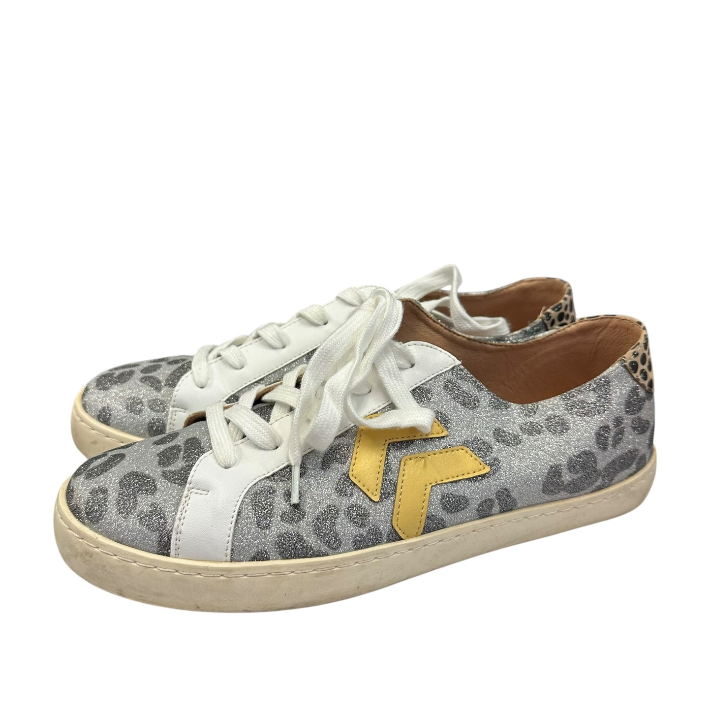 WHITE RAVEN ANIMAL PRINT SPARKLY SNEAKERS 150  Sz 9