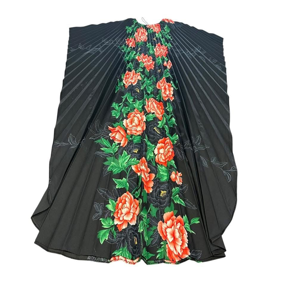 VINTAGE 70s HAWAIIAN KAFTAN PLEATED DRESS 228 SMALL