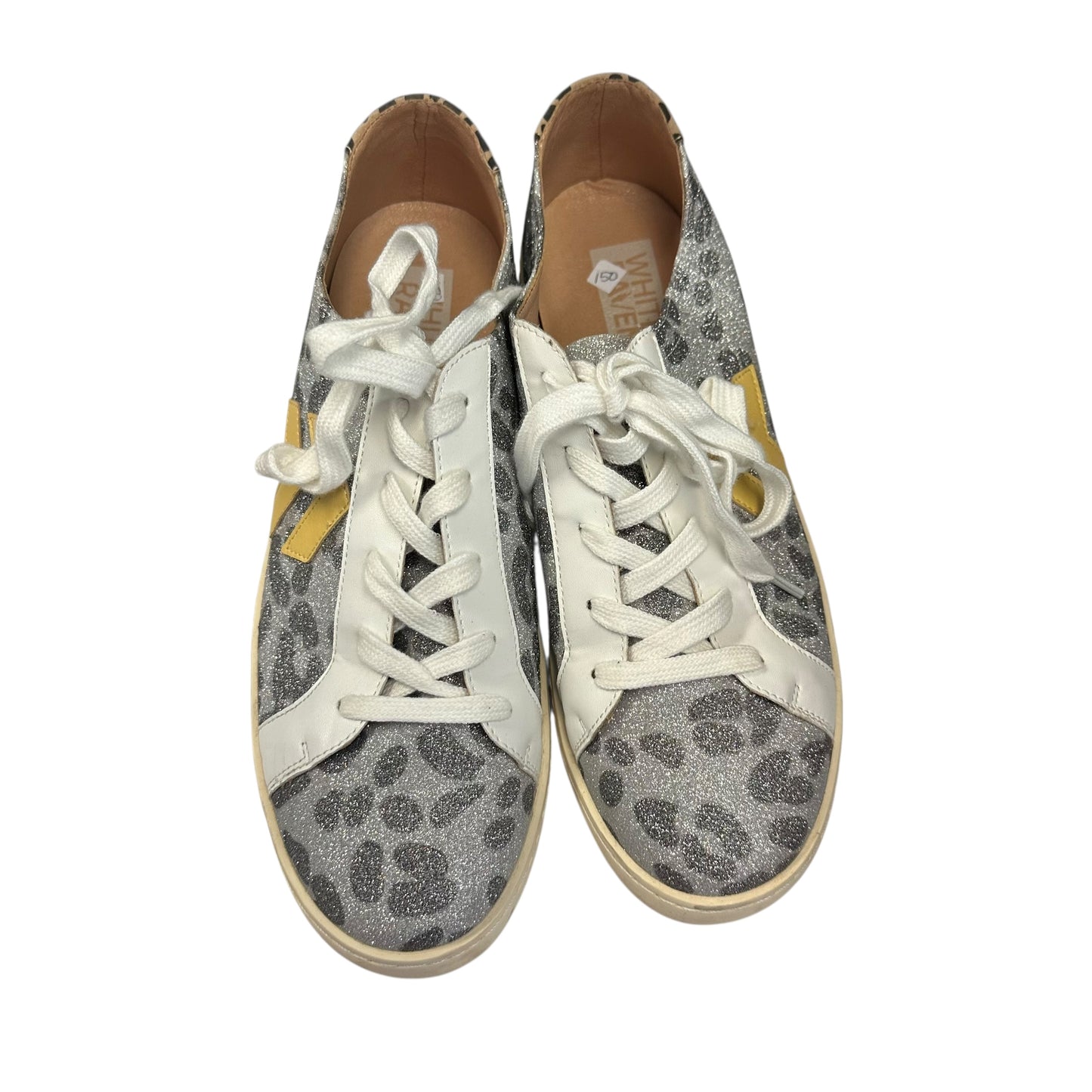 WHITE RAVEN ANIMAL PRINT SPARKLY SNEAKERS 150  Sz 9