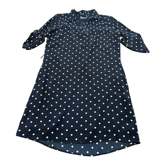 NY&CO NAVY WHITE POLKA DOT DRESS 166 XS