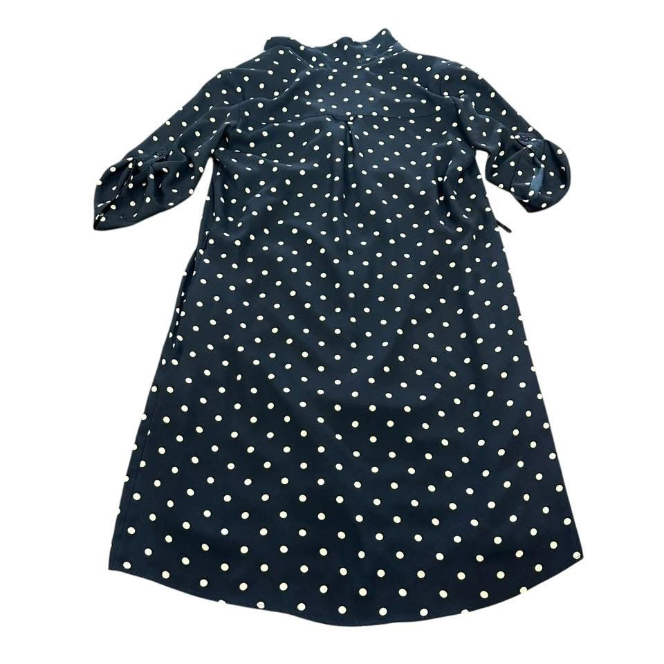 NY&CO NAVY WHITE POLKA DOT DRESS 166 XS