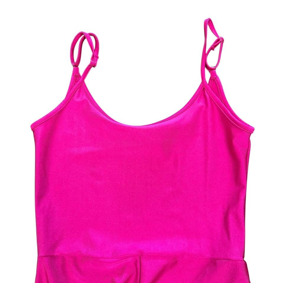 PINK SUPER FLARE LEG SPANDEX JUMPSUIT 228 SMALL