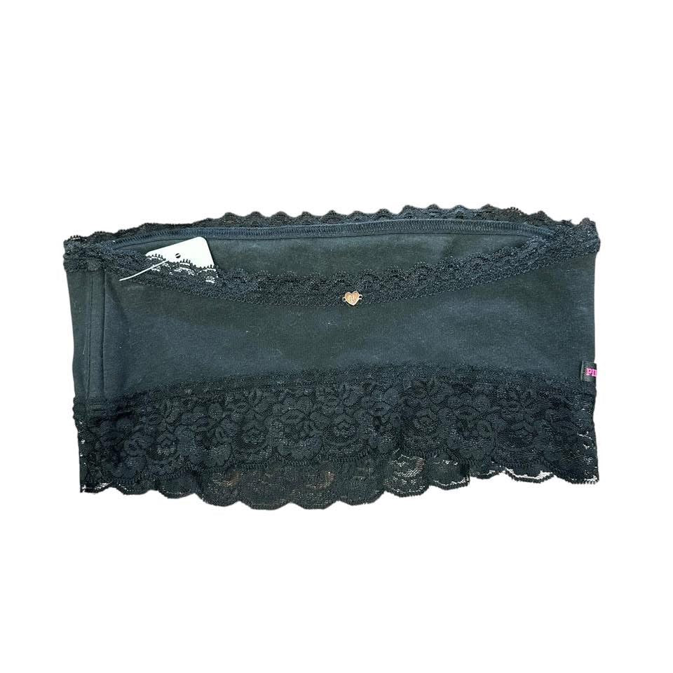 PINK BLACK LACE BANDEAU BRALETTE 143 SMALL