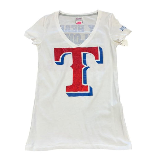 VS PINK TEXAS RANGERS WHITE TEE 143 SMALL