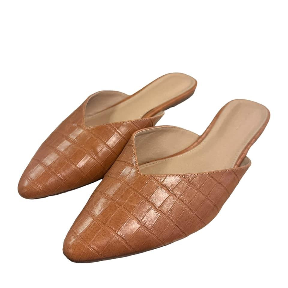 LOFT BROWN EMBOSSED MULES – 51 SZ 10.5