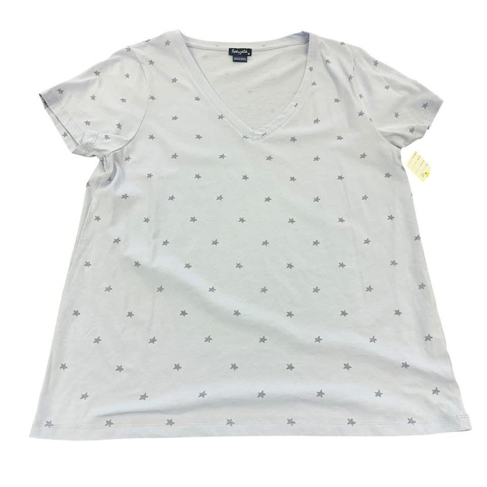 SPLENDID LIGHT BLUE STAR TEE V NECK 100 LARGE