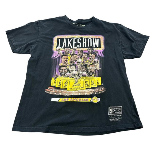 MITCHELL & NESS NBALAB LAKESHOW BLACK TSHIRT 100 LARGE