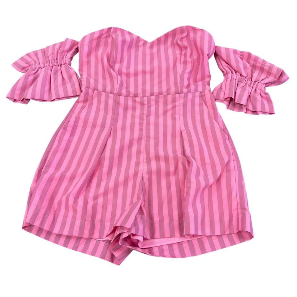 TCEC PINK STRIPED ROMPER 100 MEDIUM