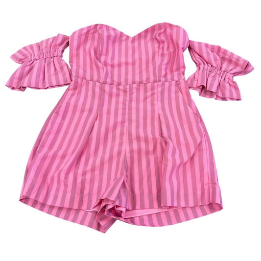 TCEC PINK STRIPED ROMPER 100 MEDIUM