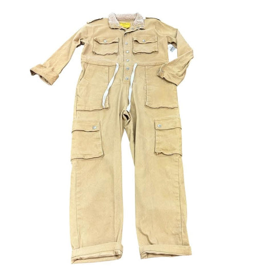 SIGNATURE 8 TAN DENIM JUMPSUIT 139 MEDIUM