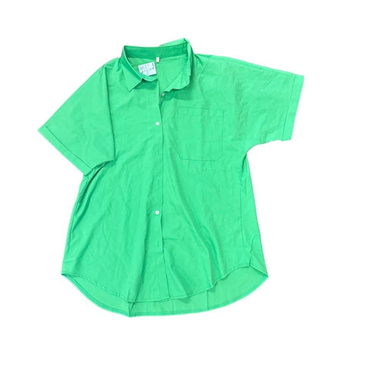 GREEN BUTTON UP TOP – 94 FITS XL NWOT $9.99